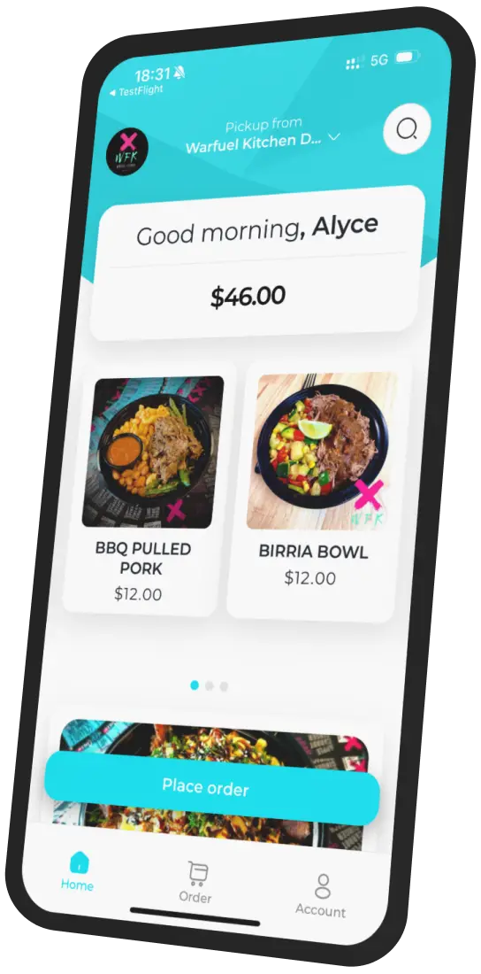 Warfuel Kitchen app preview